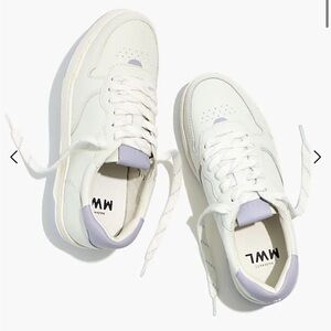 Madewell MWL Court Low-Top Sneakers in White and Purple, size 8
